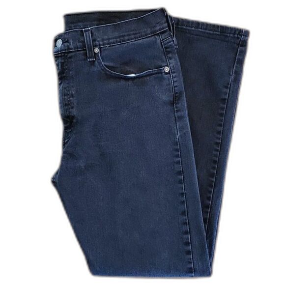 Levi's 502 Men Taper Stretch Jeans Black Size 36x32 - Picture 4 of 8